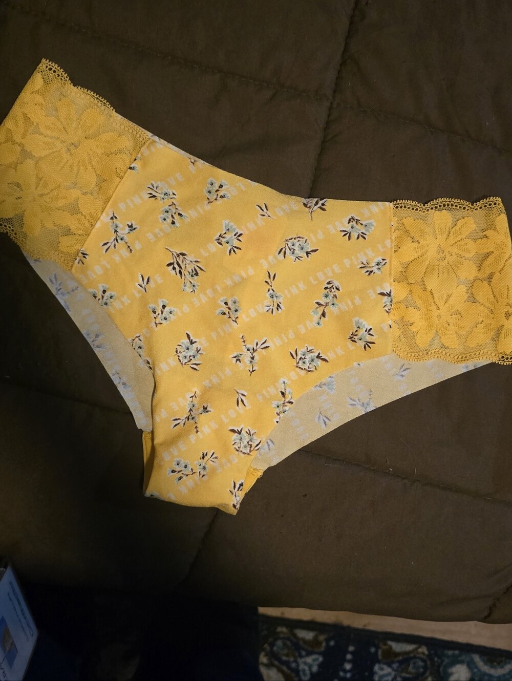 Yellow Floral Lace Trim Cheekys